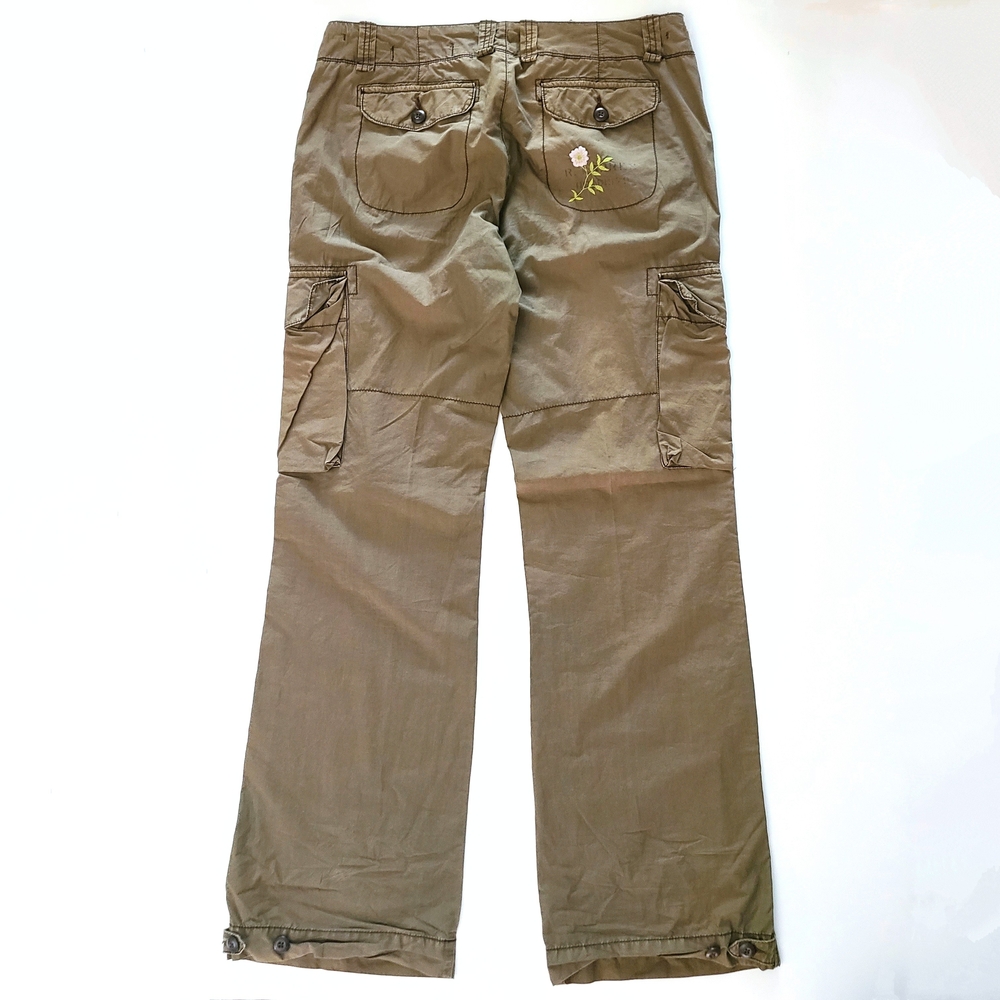 Y2K Ralph Lauren Olive Green Floral Cargo Pants - Picture 2 of 9